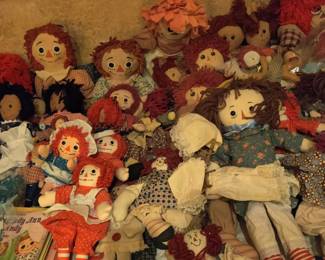 Raggedy Ann and Andy antique doll collection