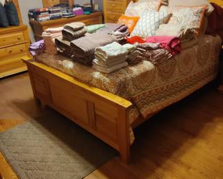 full size bed with wooden frame 