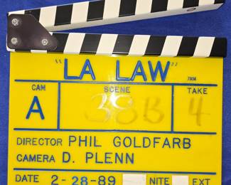 Original production used clapper from the set of LA LAW