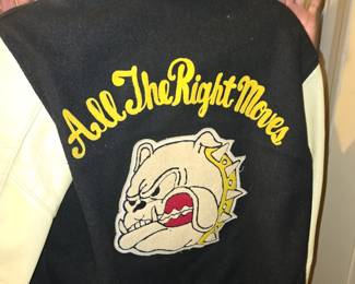 Authentic varsity jacket from the set of the movie All The Right Moves from producers private collection.