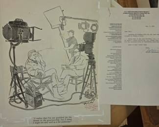 Marvin Tannenberg signed cartoon and letter