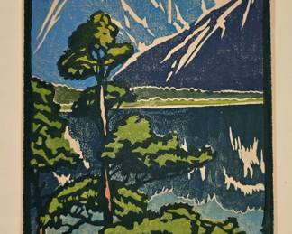 Authentic signed William S Rice Woodblock print