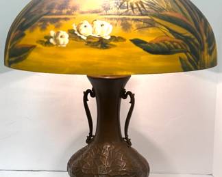 Charles Parker Reverse Painted Lamp