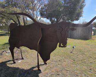 Longhorn Metal Scupture - approx 6'T x 10"L
