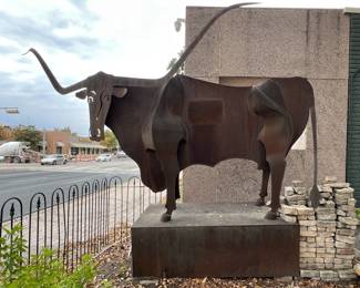 Large Longhorn Sculpture - Measures 10' tall (including base). There is also one without the base available.