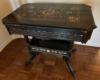 Inlaid Victorian Table mixes w Modern!