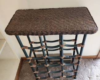 Wicker wine rack