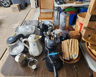 Kitchen items in the garage