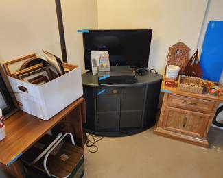 TV, TV stand ,vcr and more