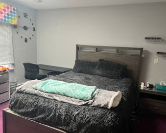 Modern grey bedroom set, available for pre-sale