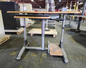 Height Adjustable Desk with Wood Top