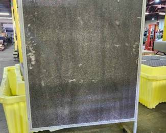 Mobile Gray Bulletin Board with Rolling Stand