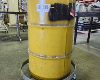 55 Gallon Industrial Steel Drum with Rolling Dolly