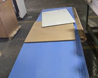 Industrial Wall Panels - White, Blue, and Tan