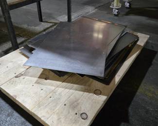 Industrial Metal Sheet Lot - Mixed Aluminum and Steel Plates