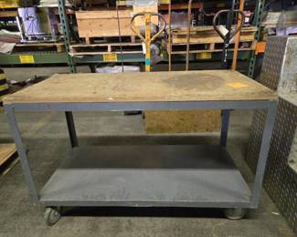 Durham Industrial Mobile Workbench with Pegboard Top