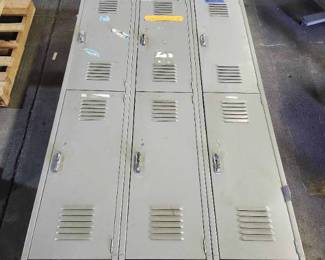 Metal Storage Lockers - 6-Door Unit with Base