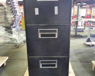3-Drawer Metal Filing Cabinet - Black