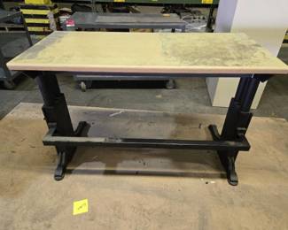 Height Adjustable Work Table with Cream Top