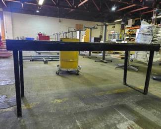 Industrial Steel Work Table with Gray Top