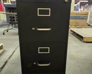 2-Drawer Black Metal File Cabinet
