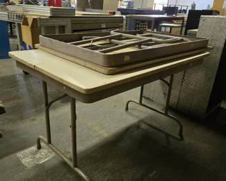 (2) Folding Banquet Table with Metal Frame