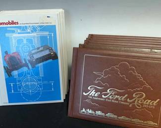 Lot Of The World Of Automobiles Books Along With Multiple Copies Of the Ford Road 75th Anniversary