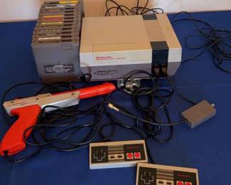 Classic Nintendo System With Joysticks and Zapper Fun