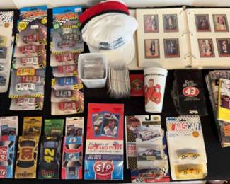Lot Of NASCAR Collectables Including Hats, Cards, Vintage Programs, Die Cast Cars And More