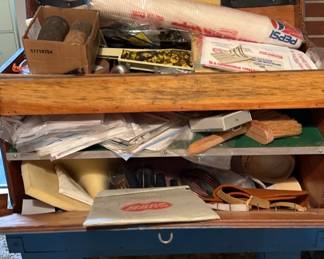 Wooden Tool Box And Contents Inside