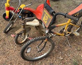 Nice Ride Vintage Play Bikes Thunderbolt, Fisher Price, Hot Seat, And Other