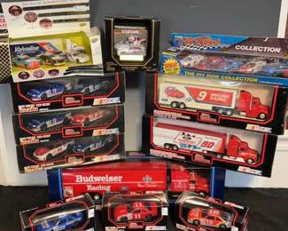 Lot Of 12 Racing champions NASCAR die cast 1 43 1 64 Scale Race Cars And Team Transporters