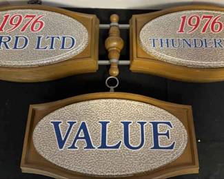 03 1976 Vacuum Molded Ford LTD Dealership Promo Sign For The Thunderbird