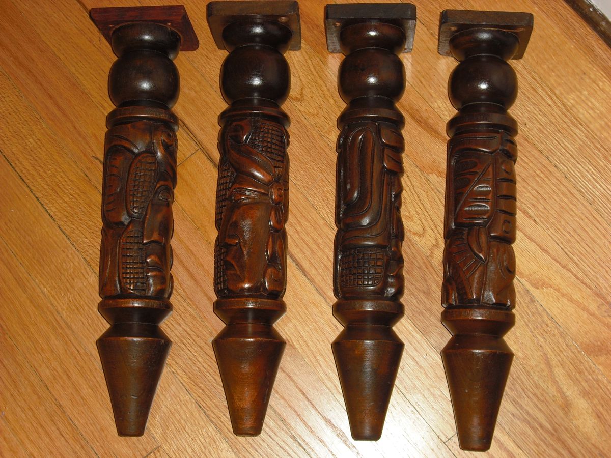 Legs for round table hand carved mahogany