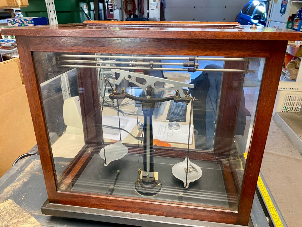 Schaar & Company Chicago Apothecary Scale Wood Glass Balance Antique $250