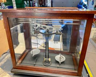 Schaar & Company Chicago Apothecary Scale Wood Glass Balance Antique $250