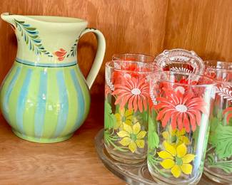 Lemonade pitcher five dollars
Set of glasses five dollars