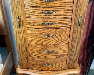 Nice solid wood jewelry stand $30