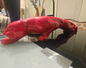 Super Cool Red Panther Figurine 