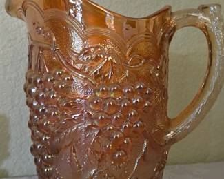 Vintage Imperial Marigold Pitcher with Matching Glasses