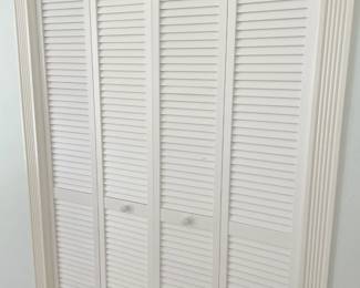 $60 each Louvered, bi-fold white closet doors, 2 sets
47”W x 78”, a single door is 12” wide
