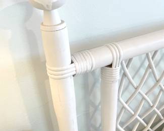 $75 Vintage king, rattan bedframe (no mattress), 80”W
