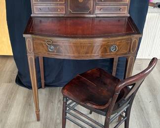 Genuine Mahogany Vintage Desk And Chair