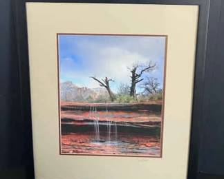 Schnebly Waterfall Print Signed by Edward Douglas Dolde