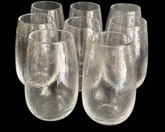Set of Eight 6 Wrinkled Glasses