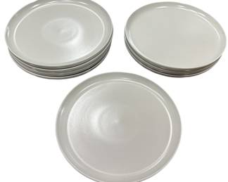 8 Crate Barrel Grey Dinner Plates