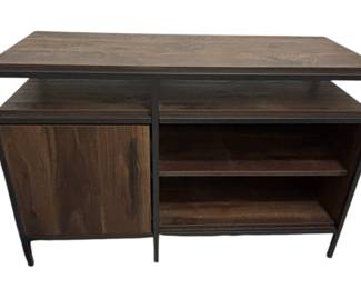 Brown Wood Black Metal Cabinet