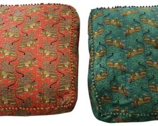 Leopard Floor Cushions with Handles