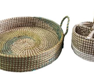 Woven Basket Utensil Holder