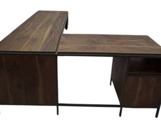LShaped Wood Metal Desk